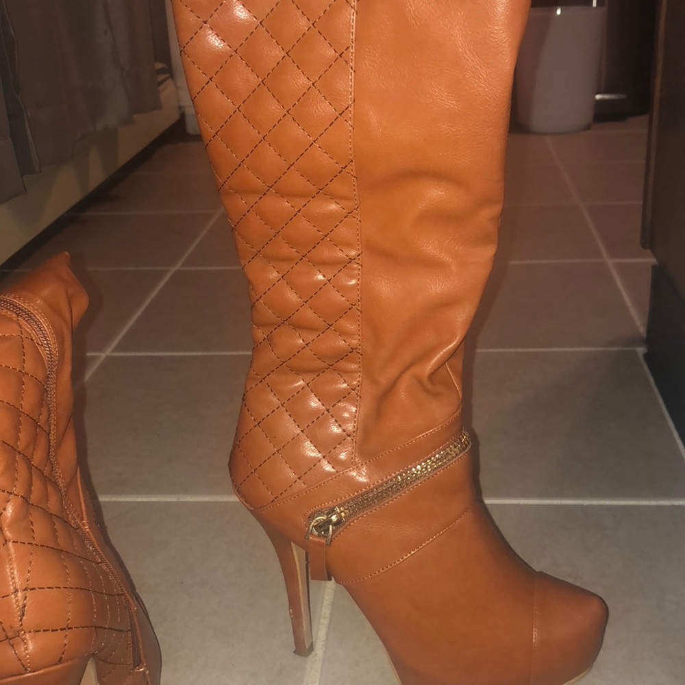 Brown heeled boots